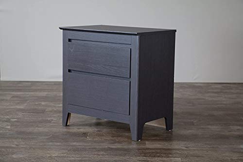 Baxton Studio Wholesale Interiors Carolina Contemporary 2-Drawers Nightstand, Brown (Set of 2)